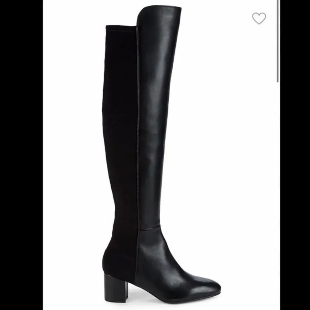STUART WEITZMAN Gillian Leather Block Heel Knee-High Boots